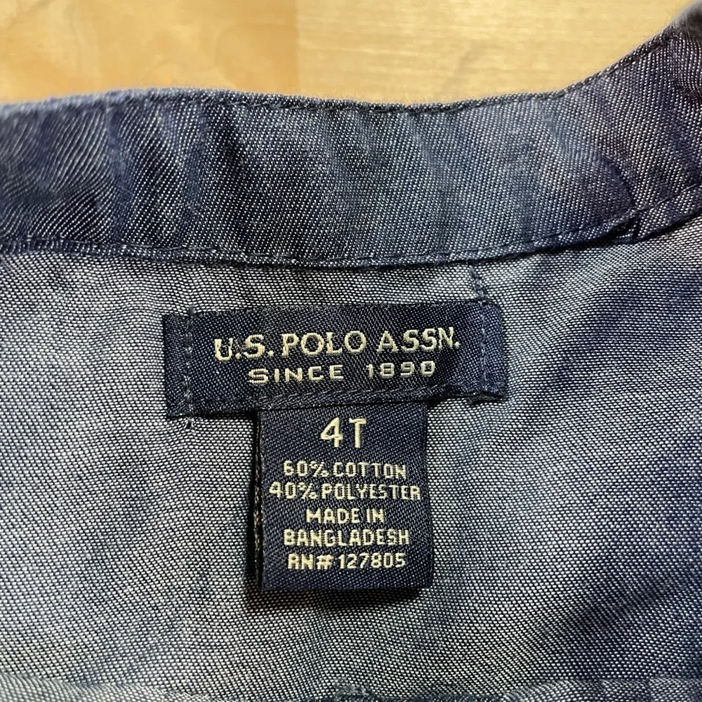 U.S. Polo Lightweight Dark Denim Color Girls Dress Size 4t